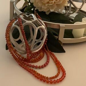 Elegant Orange Beaded Necklace